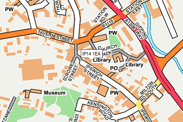 IP14 1EA map - OS OpenMap – Local (Ordnance Survey) IP14 1EA map - OS OpenMap – Local (Ordnance Survey)