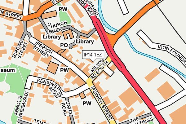 IP14 1EZ map - OS OpenMap – Local (Ordnance Survey) IP14 1EZ map - OS OpenMap – Local (Ordnance Survey)