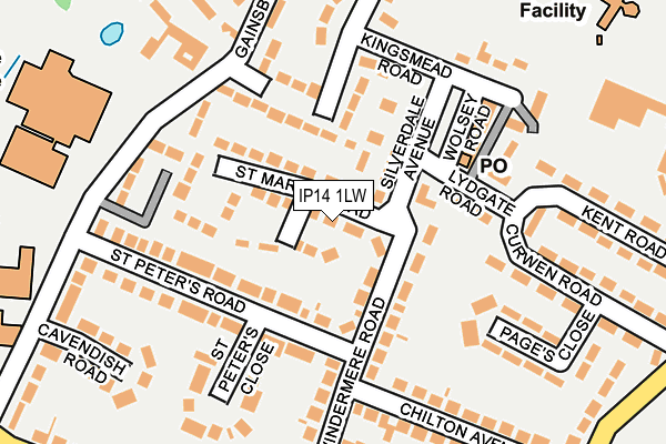 IP14 1LW map - OS OpenMap – Local (Ordnance Survey) IP14 1LW map - OS OpenMap – Local (Ordnance Survey)