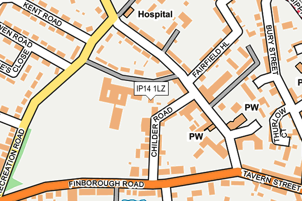 IP14 1LZ map - OS OpenMap – Local (Ordnance Survey) IP14 1LZ map - OS OpenMap – Local (Ordnance Survey)