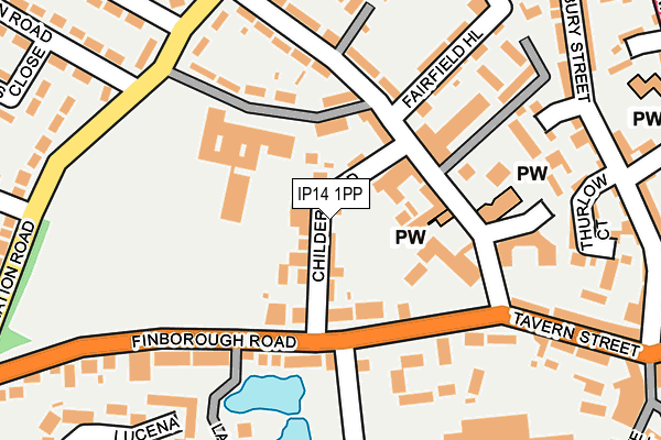IP14 1PP map - OS OpenMap – Local (Ordnance Survey) IP14 1PP map - OS OpenMap – Local (Ordnance Survey)