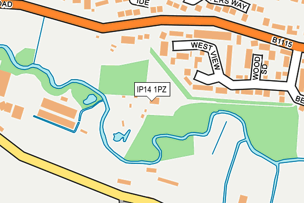 IP14 1PZ map - OS OpenMap – Local (Ordnance Survey) IP14 1PZ map - OS OpenMap – Local (Ordnance Survey)
