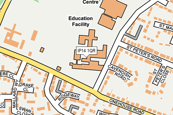 IP14 1QR map - OS OpenMap – Local (Ordnance Survey) IP14 1QR map - OS OpenMap – Local (Ordnance Survey)