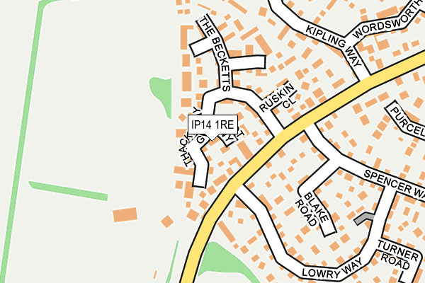IP14 1RE map - OS OpenMap – Local (Ordnance Survey) IP14 1RE map - OS OpenMap – Local (Ordnance Survey)