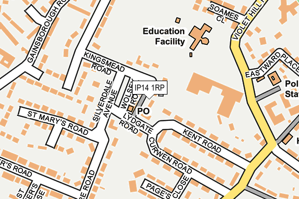 IP14 1RP map - OS OpenMap – Local (Ordnance Survey)