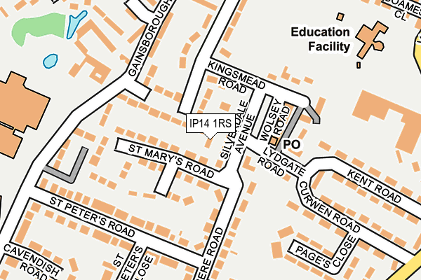 IP14 1RS map - OS OpenMap – Local (Ordnance Survey) IP14 1RS map - OS OpenMap – Local (Ordnance Survey)