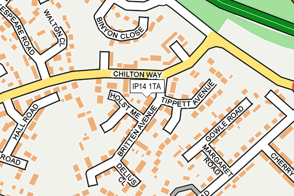 IP14 1TA map - OS OpenMap – Local (Ordnance Survey) IP14 1TA map - OS OpenMap – Local (Ordnance Survey)