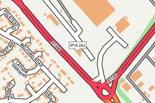 IP14 2AJ map - OS OpenMap – Local (Ordnance Survey) IP14 2AJ map - OS OpenMap – Local (Ordnance Survey)