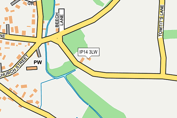 IP14 3LW map - OS OpenMap – Local (Ordnance Survey) IP14 3LW map - OS OpenMap – Local (Ordnance Survey)