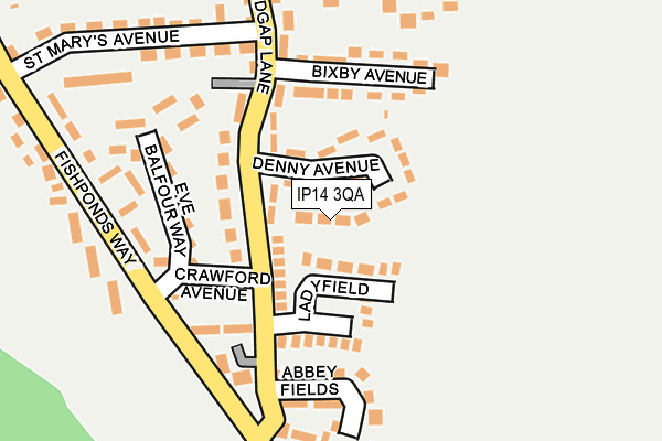 IP14 3QA map - OS OpenMap – Local (Ordnance Survey) IP14 3QA map - OS OpenMap – Local (Ordnance Survey)