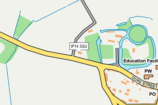 IP14 3QU map - OS OpenMap – Local (Ordnance Survey) IP14 3QU map - OS OpenMap – Local (Ordnance Survey)