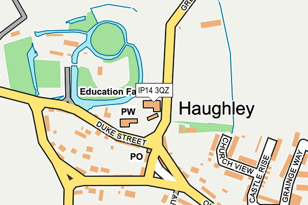 IP14 3QZ map - OS OpenMap – Local (Ordnance Survey)