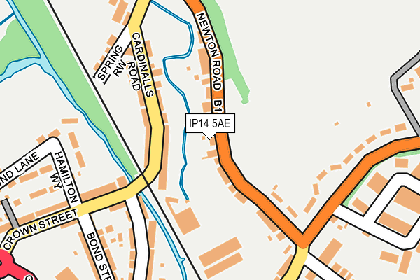 IP14 5AE map - OS OpenMap – Local (Ordnance Survey) IP14 5AE map - OS OpenMap – Local (Ordnance Survey)