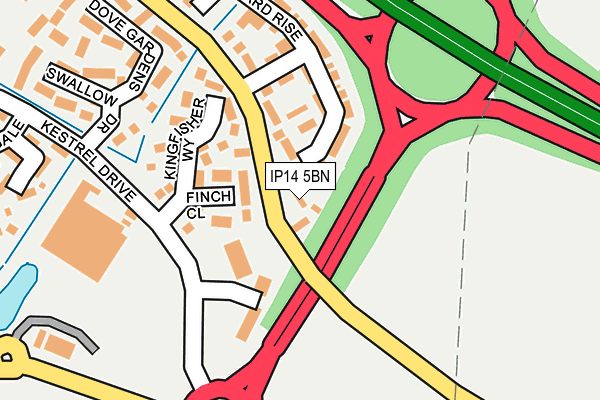 IP14 5BN map - OS OpenMap – Local (Ordnance Survey) IP14 5BN map - OS OpenMap – Local (Ordnance Survey)