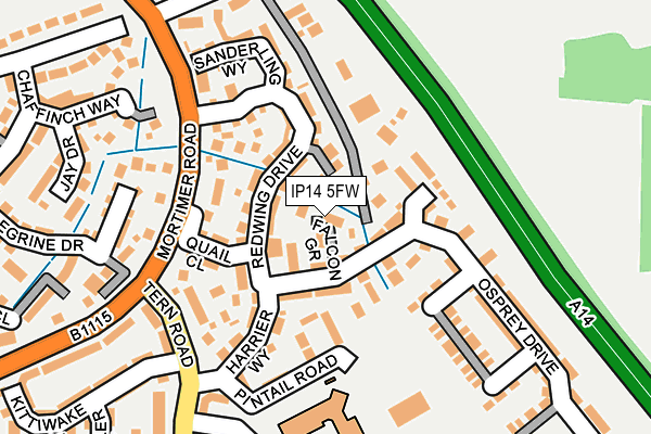 IP14 5FW map - OS OpenMap – Local (Ordnance Survey) IP14 5FW map - OS OpenMap – Local (Ordnance Survey)