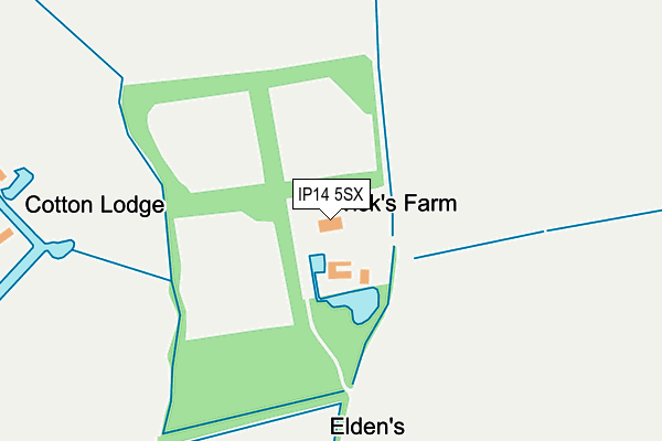 IP14 5SX map - OS OpenMap – Local (Ordnance Survey) IP14 5SX map - OS OpenMap – Local (Ordnance Survey)