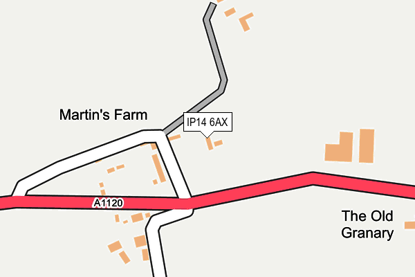 IP14 6AX map - OS OpenMap – Local (Ordnance Survey) IP14 6AX map - OS OpenMap – Local (Ordnance Survey)