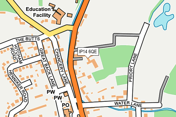 IP14 6QE map - OS OpenMap – Local (Ordnance Survey) IP14 6QE map - OS OpenMap – Local (Ordnance Survey)