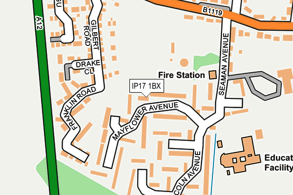 IP17 1BX map - OS OpenMap – Local (Ordnance Survey) IP17 1BX map - OS OpenMap – Local (Ordnance Survey)