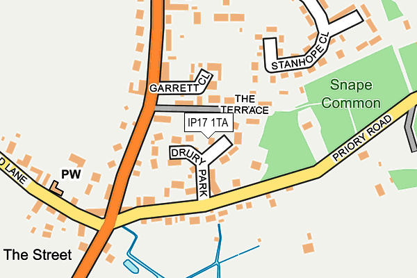IP17 1TA map - OS OpenMap – Local (Ordnance Survey) IP17 1TA map - OS OpenMap – Local (Ordnance Survey)