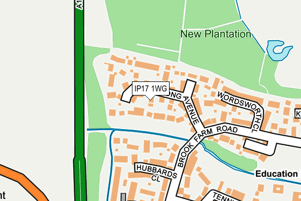 IP17 1WG map - OS OpenMap – Local (Ordnance Survey) IP17 1WG map - OS OpenMap – Local (Ordnance Survey)
