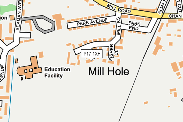 IP17 1XH map - OS OpenMap – Local (Ordnance Survey) IP17 1XH map - OS OpenMap – Local (Ordnance Survey)