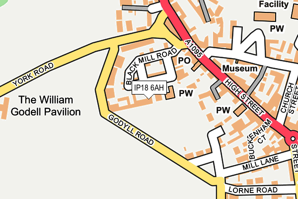 IP18 6AH map - OS OpenMap – Local (Ordnance Survey) IP18 6AH map - OS OpenMap – Local (Ordnance Survey)