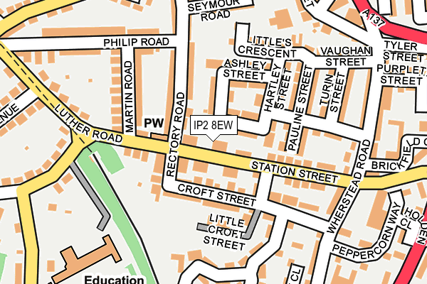 IP2 8EW map - OS OpenMap – Local (Ordnance Survey) IP2 8EW map - OS OpenMap – Local (Ordnance Survey)