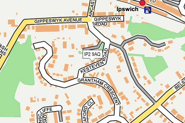 IP2 9AQ map - OS OpenMap – Local (Ordnance Survey) IP2 9AQ map - OS OpenMap – Local (Ordnance Survey)