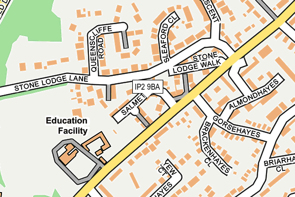 IP2 9BA map - OS OpenMap – Local (Ordnance Survey) IP2 9BA map - OS OpenMap – Local (Ordnance Survey)