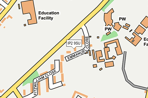 IP2 9SU map - OS OpenMap – Local (Ordnance Survey) IP2 9SU map - OS OpenMap – Local (Ordnance Survey)