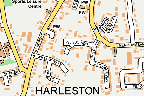 IP20 9DQ map - OS OpenMap – Local (Ordnance Survey)