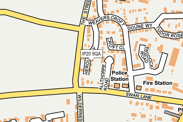 IP20 9QA map - OS OpenMap – Local (Ordnance Survey) IP20 9QA map - OS OpenMap – Local (Ordnance Survey)