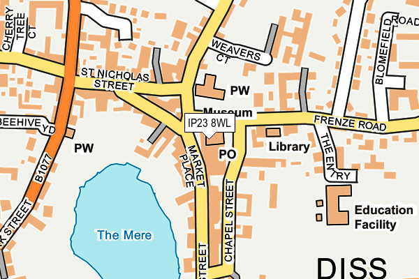 IP23 8WL map - OS OpenMap – Local (Ordnance Survey) IP23 8WL map - OS OpenMap – Local (Ordnance Survey)