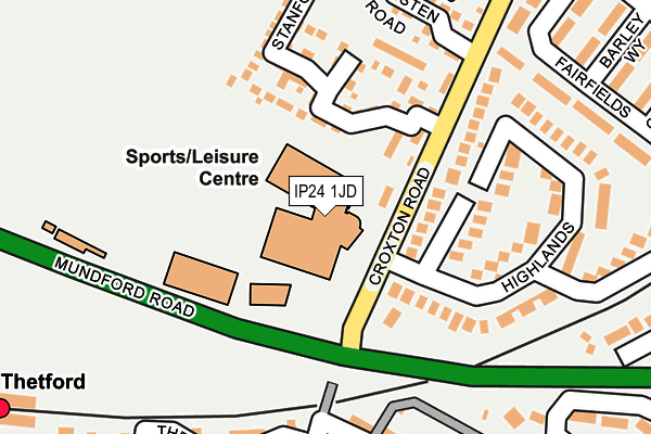 IP24 1JD map - OS OpenMap – Local (Ordnance Survey)
