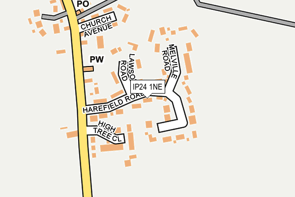 IP24 1NE map - OS OpenMap – Local (Ordnance Survey) IP24 1NE map - OS OpenMap – Local (Ordnance Survey)