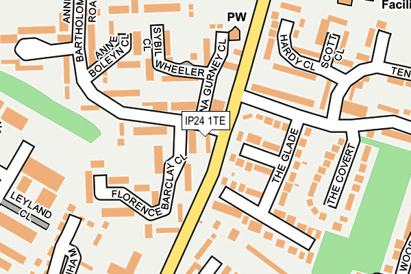 IP24 1TE map - OS OpenMap – Local (Ordnance Survey) IP24 1TE map - OS OpenMap – Local (Ordnance Survey)