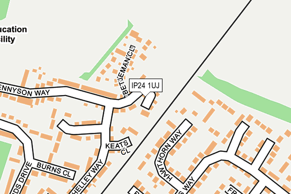 IP24 1UJ map - OS OpenMap – Local (Ordnance Survey) IP24 1UJ map - OS OpenMap – Local (Ordnance Survey)