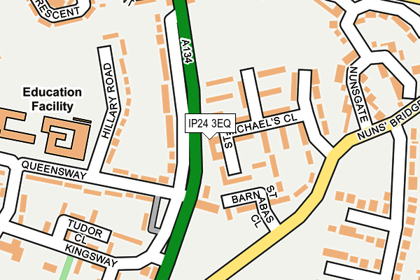 IP24 3EQ map - OS OpenMap – Local (Ordnance Survey) IP24 3EQ map - OS OpenMap – Local (Ordnance Survey)
