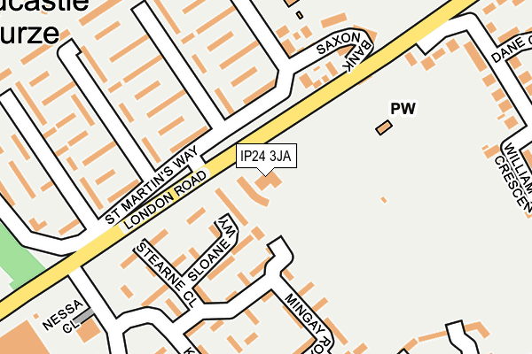 IP24 3JA map - OS OpenMap – Local (Ordnance Survey) IP24 3JA map - OS OpenMap – Local (Ordnance Survey)