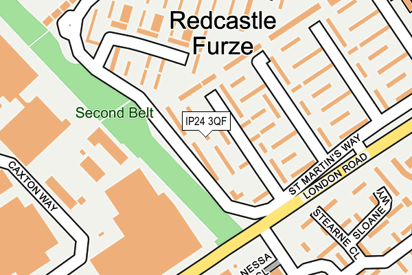 IP24 3QF map - OS OpenMap – Local (Ordnance Survey) IP24 3QF map - OS OpenMap – Local (Ordnance Survey)