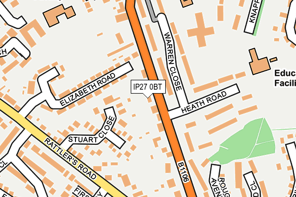 IP27 0BT map - OS OpenMap – Local (Ordnance Survey) IP27 0BT map - OS OpenMap – Local (Ordnance Survey)