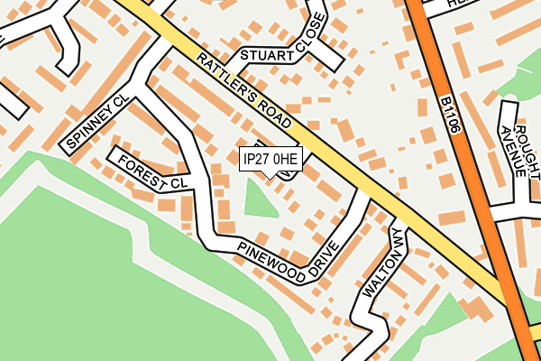 IP27 0HE map - OS OpenMap – Local (Ordnance Survey) IP27 0HE map - OS OpenMap – Local (Ordnance Survey)