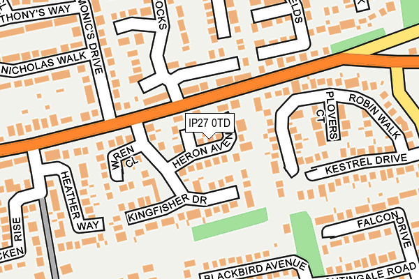 IP27 0TD map - OS OpenMap – Local (Ordnance Survey) IP27 0TD map - OS OpenMap – Local (Ordnance Survey)