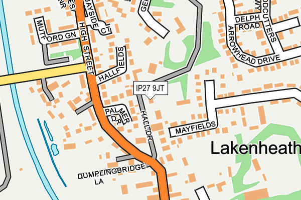 IP27 9JT map - OS OpenMap – Local (Ordnance Survey) IP27 9JT map - OS OpenMap – Local (Ordnance Survey)