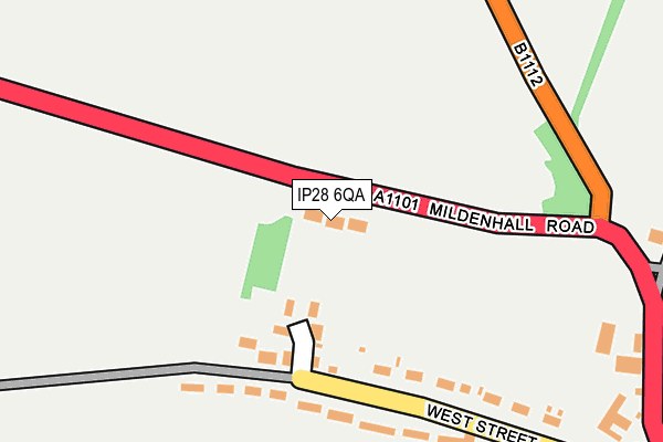 IP28 6QA map - OS OpenMap – Local (Ordnance Survey) IP28 6QA map - OS OpenMap – Local (Ordnance Survey)