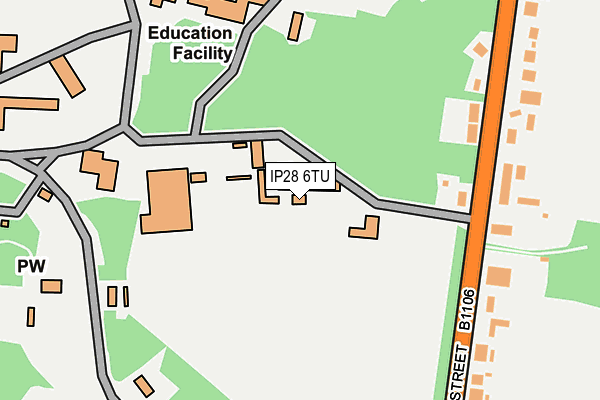 IP28 6TU map - OS OpenMap – Local (Ordnance Survey) IP28 6TU map - OS OpenMap – Local (Ordnance Survey)