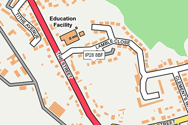 IP28 8BF map - OS OpenMap – Local (Ordnance Survey) IP28 8BF map - OS OpenMap – Local (Ordnance Survey)