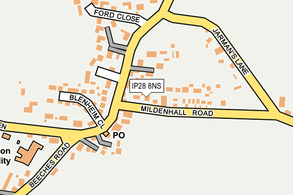 IP28 8NS map - OS OpenMap – Local (Ordnance Survey) IP28 8NS map - OS OpenMap – Local (Ordnance Survey)