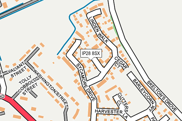 IP28 8SX map - OS OpenMap – Local (Ordnance Survey) IP28 8SX map - OS OpenMap – Local (Ordnance Survey)